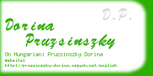 dorina pruzsinszky business card